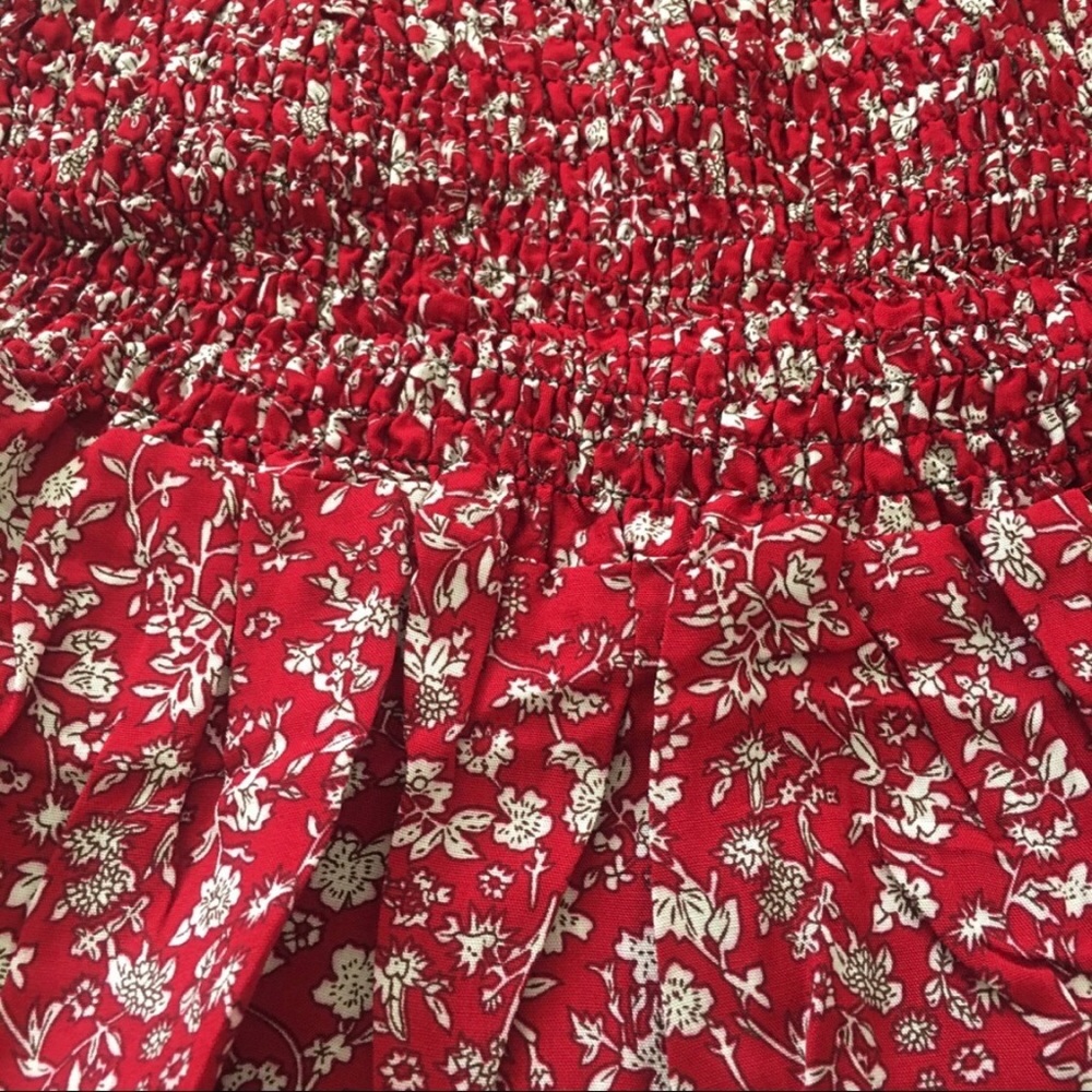 Happy Girl Red Floral Off Shoulder Mini Dress - Picture 7 of 8